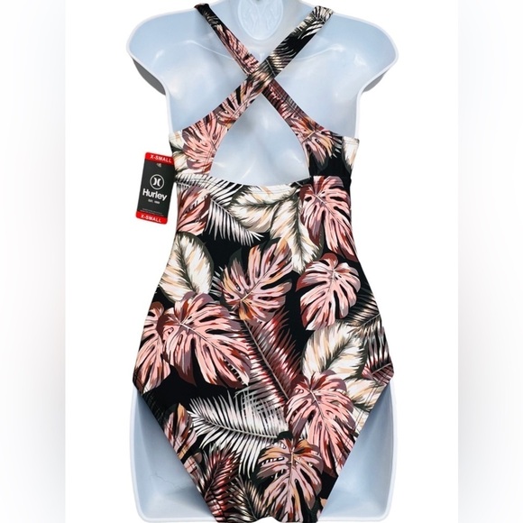 Hurley | One Piece Palm Tree Print Cross Back Swimsuit Sz XS - Picture 5 of 10